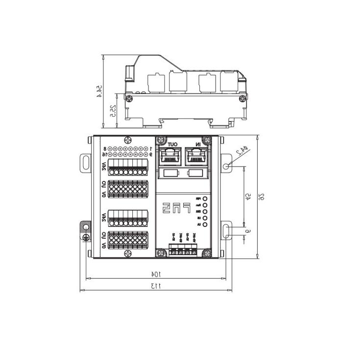 Multi-protocol module IP20、16DI/DO adaptive configuration、NPN、Terminal type、RJ45 network port 、Remote module、009B12